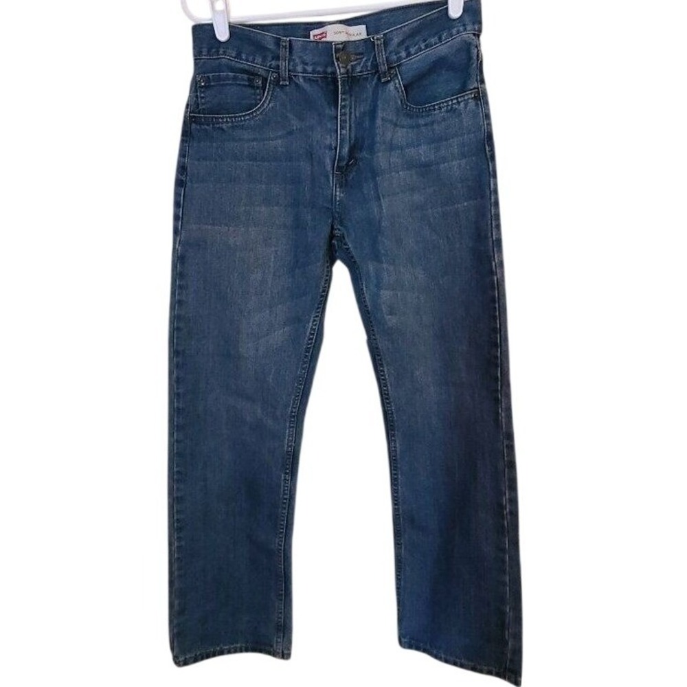 Levi's 505 Boys Jeans 29 Dark Denim Blue Wash Size 18 29x29 Tall Slender